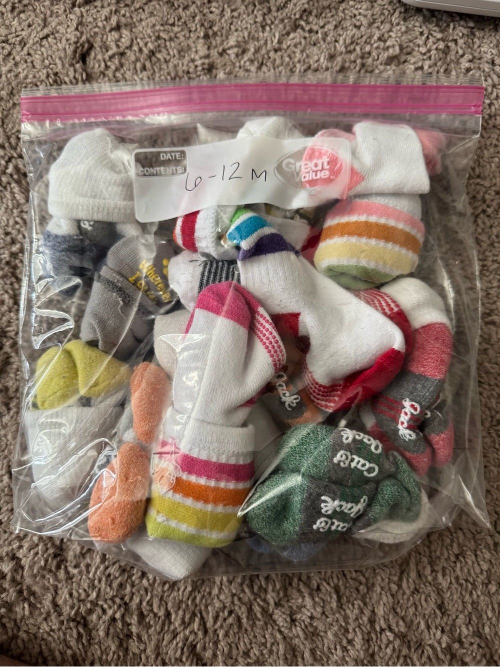 6-12M Mixed Baby Socks Bundle - Multicolor